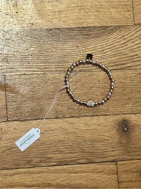 Park Lane Gold and Silver Beaded Heart Stretch Bracelet
